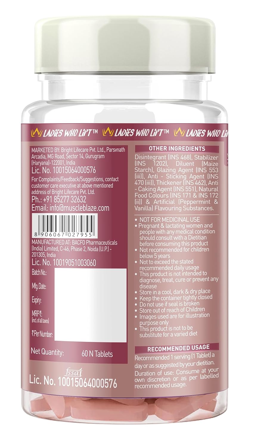 MUSCLEBLAZE WOMEN DAILY MULTIVITAMIN UNFLAVOURED 60 TABLETS