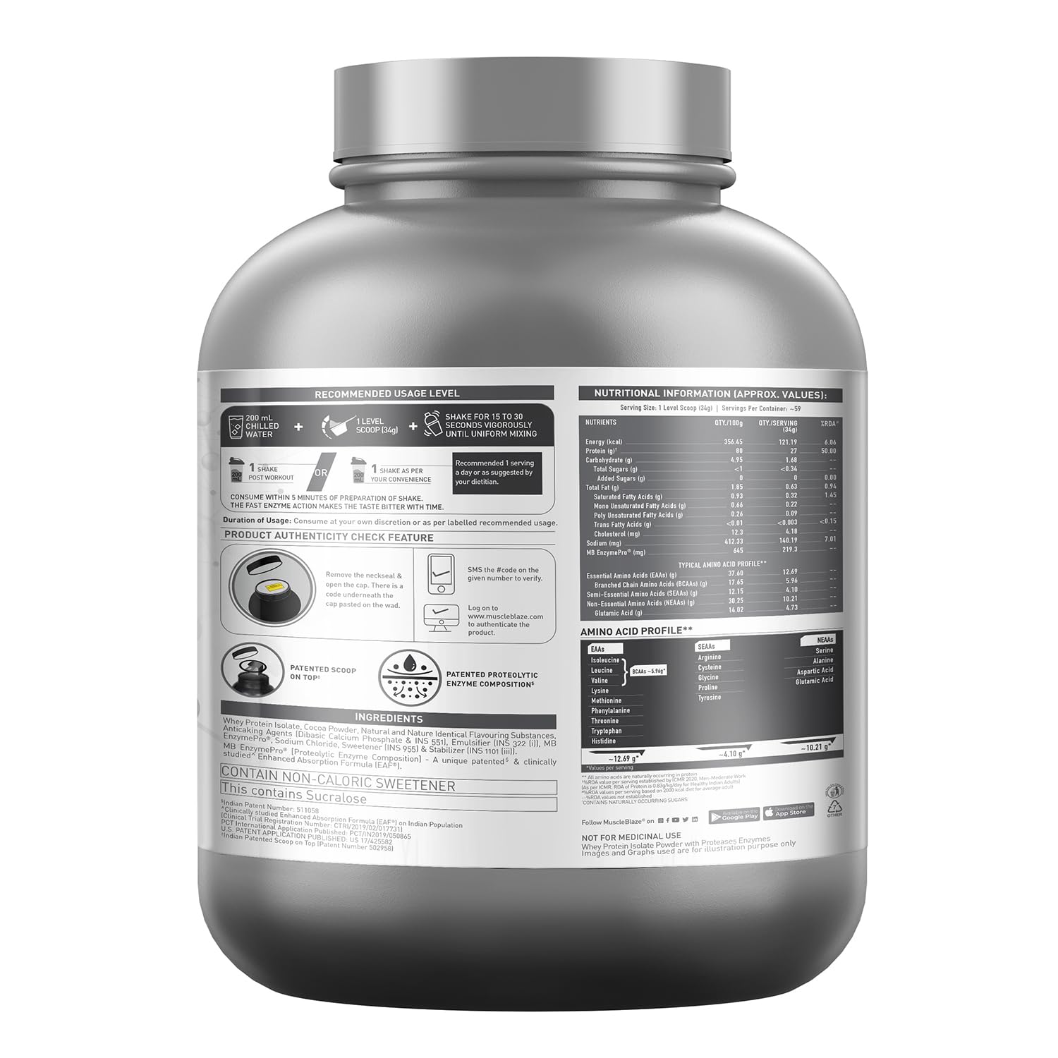 MUSCLEBLAZE BIOZYME ISO-ZERO 4.4LB LOW CARB COOKIES AND CREAM