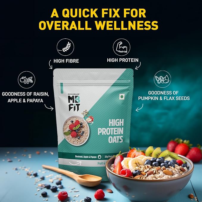 MUSCLEBLAZE HIGH PROTEIN OATS FRUITS & SUPER SEEDS 1KG