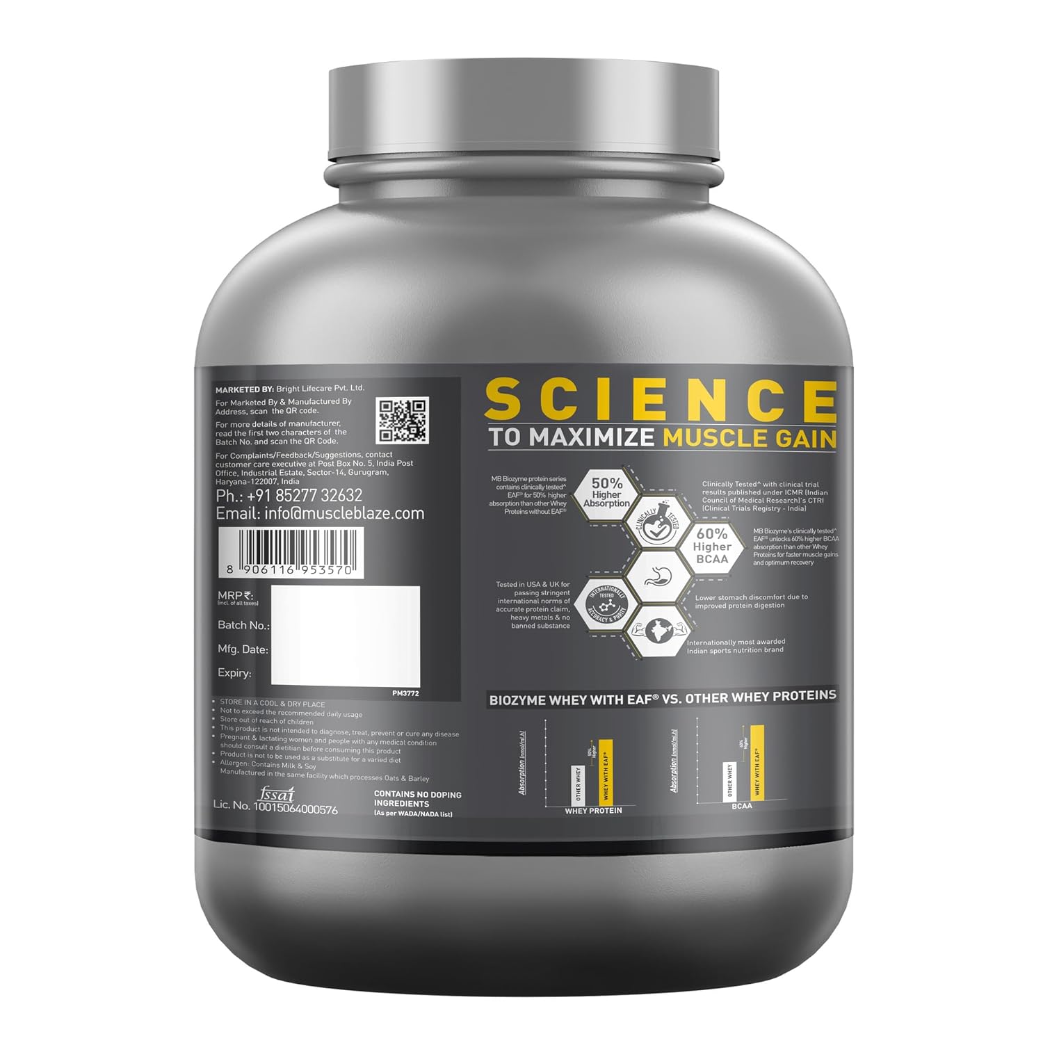 MUSCLEBLAZE BIOZYME PERFORMANCE WHEY 4.4LB MAGICAL MANGO