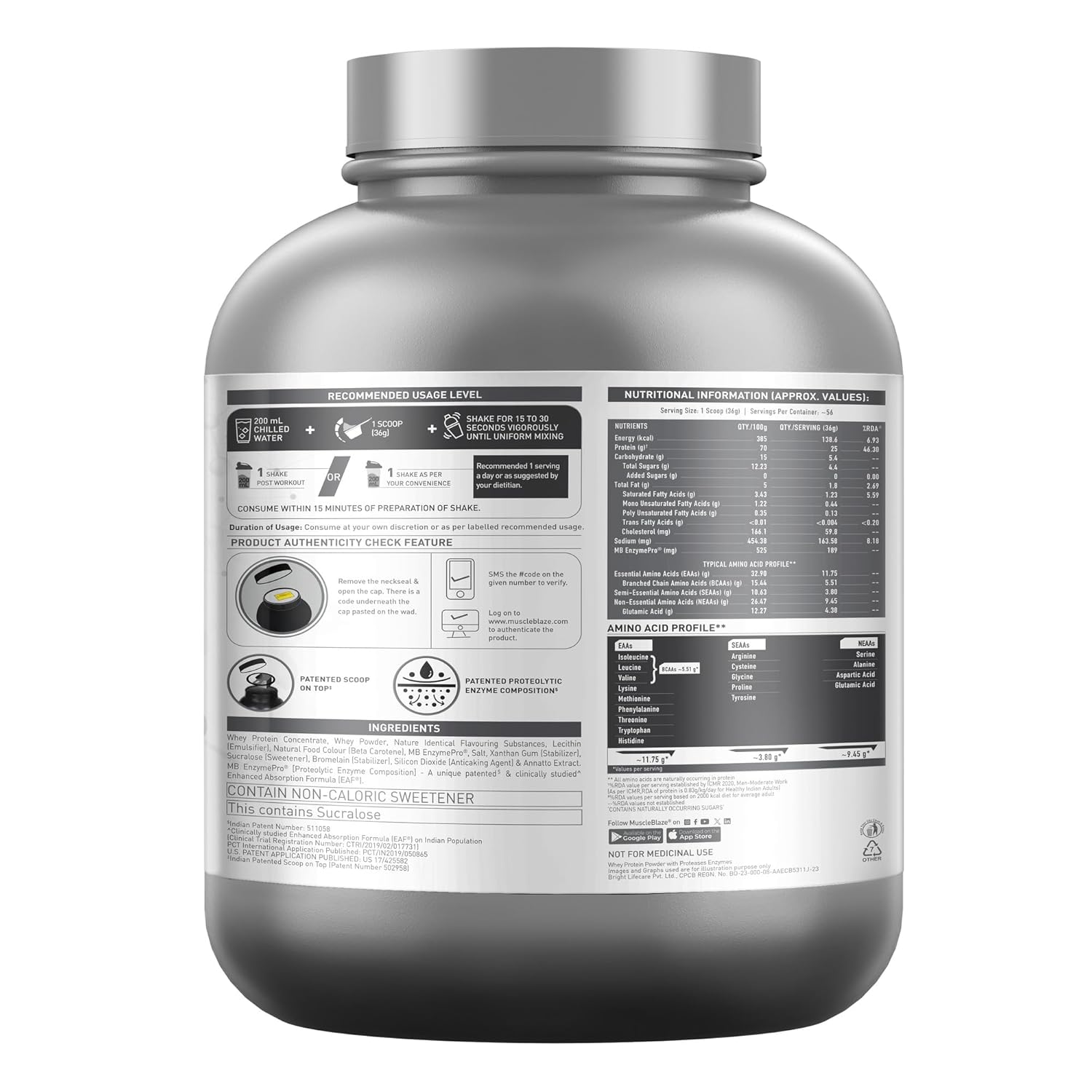 MUSCLEBLAZE BIOZYME PERFORMANCE WHEY 4.4LB MAGICAL MANGO