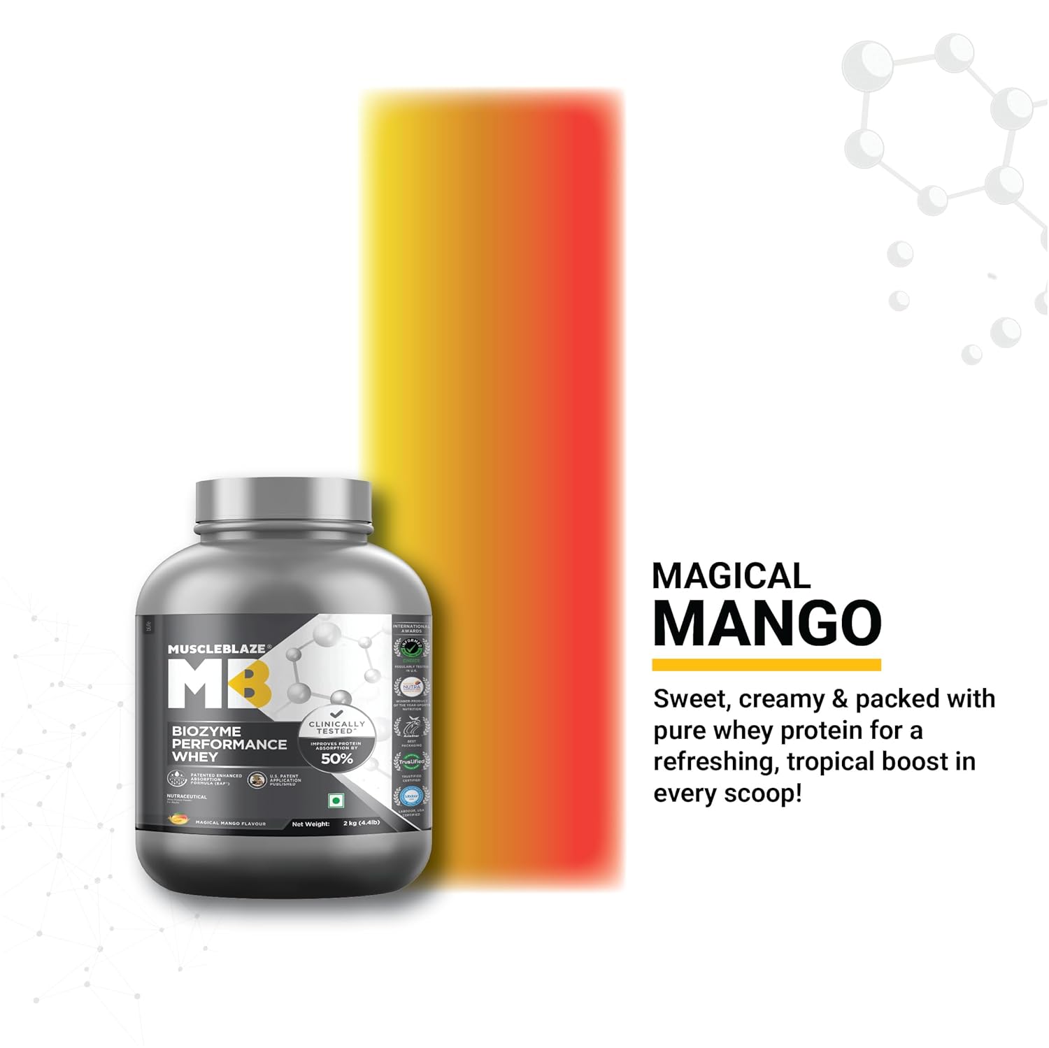 MUSCLEBLAZE BIOZYME PERFORMANCE WHEY 4.4LB MAGICAL MANGO