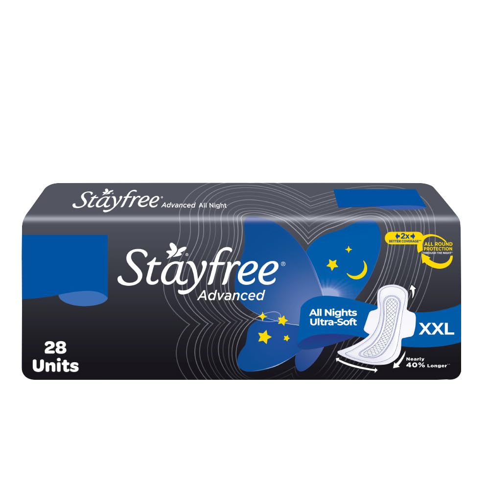 STAYFREE ADVANCED ALL NIGHT SANITARY PADS 28 PADS