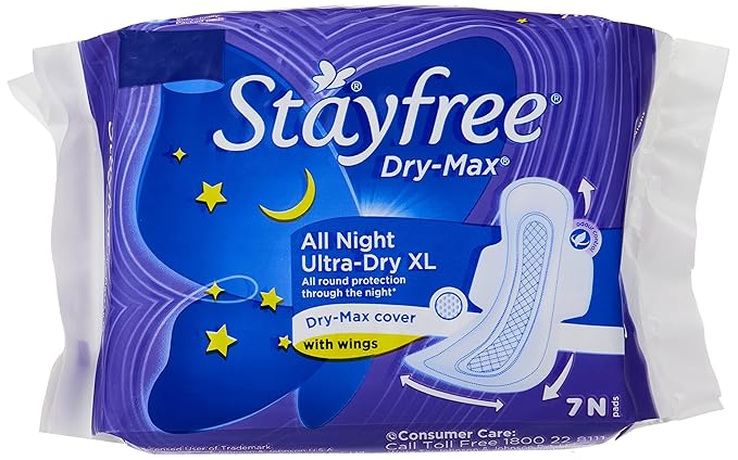 STAYFREE DRY MAX ALL NIGHT 7 PADS ULTRA THIN WITH WINGS
