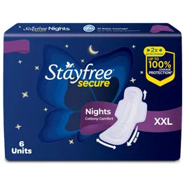 STAYFREE SECURE NIGHT XXL SANITARY PADS 6 PCS