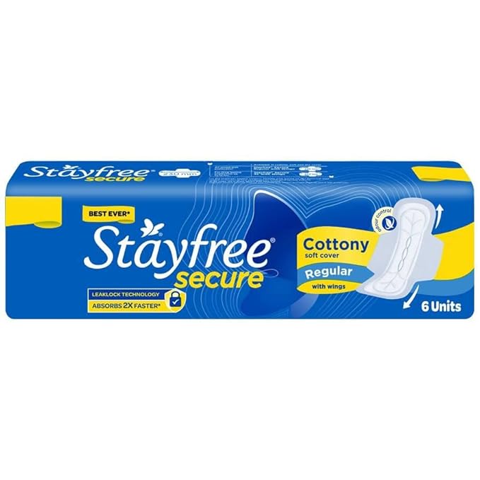 STAYFREE SECURE REGULAR SANITARY PADS  6 PCS