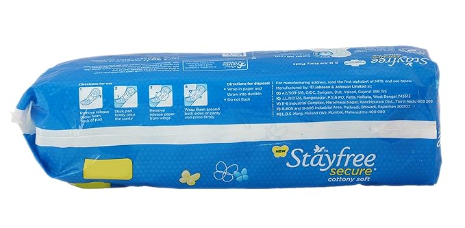 STAYFREE SECURE REGULAR SANITARY PADS  6 PCS