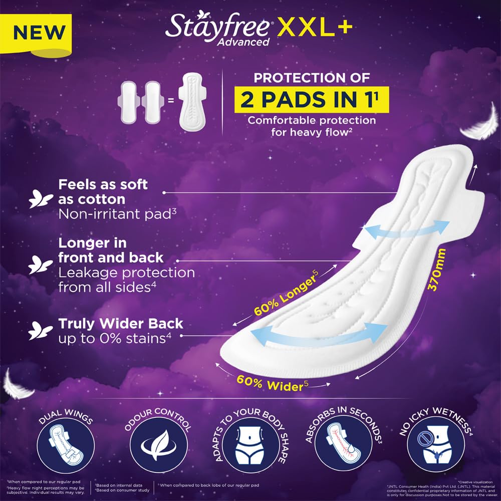 STAYFREE ADVANCED ALL NIGHT SANITARY PADS 8 PCS
