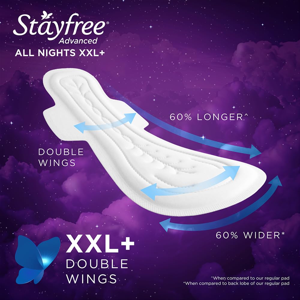 STAYFREE ADVANCED ALL NIGHT SANITARY PADS 8 PCS