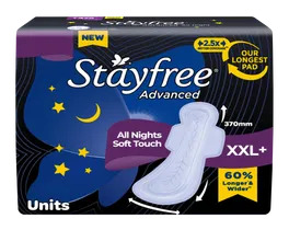 STAYFREE ADVANCED ALL NIGHT XXL+ SOFT SANITARY PADS 4 PCS