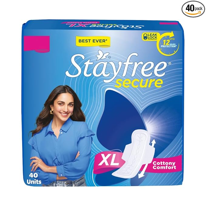 STAYFREE SECURE COTTONY XL SANITARY PADS 40 PCS