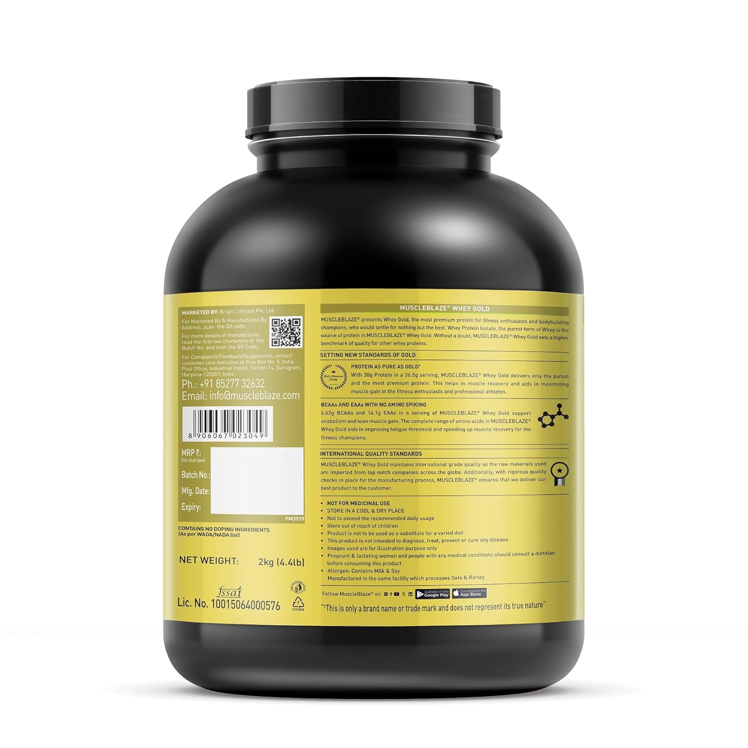 MUSCLEBLAZE GOLD WHEY PROTEIN RICH MILK CHOCOLATE 2KG
