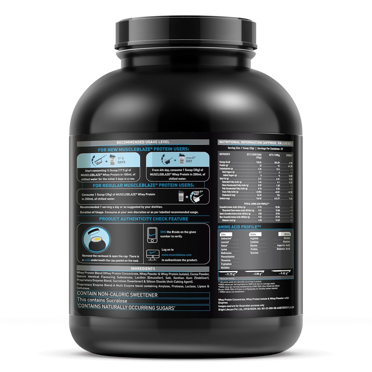 MUSCLEBLAZE WHEY PROTEIN ULTRA PREMIUM BLEND RICH ,MILK CHOCOLATE 2KG