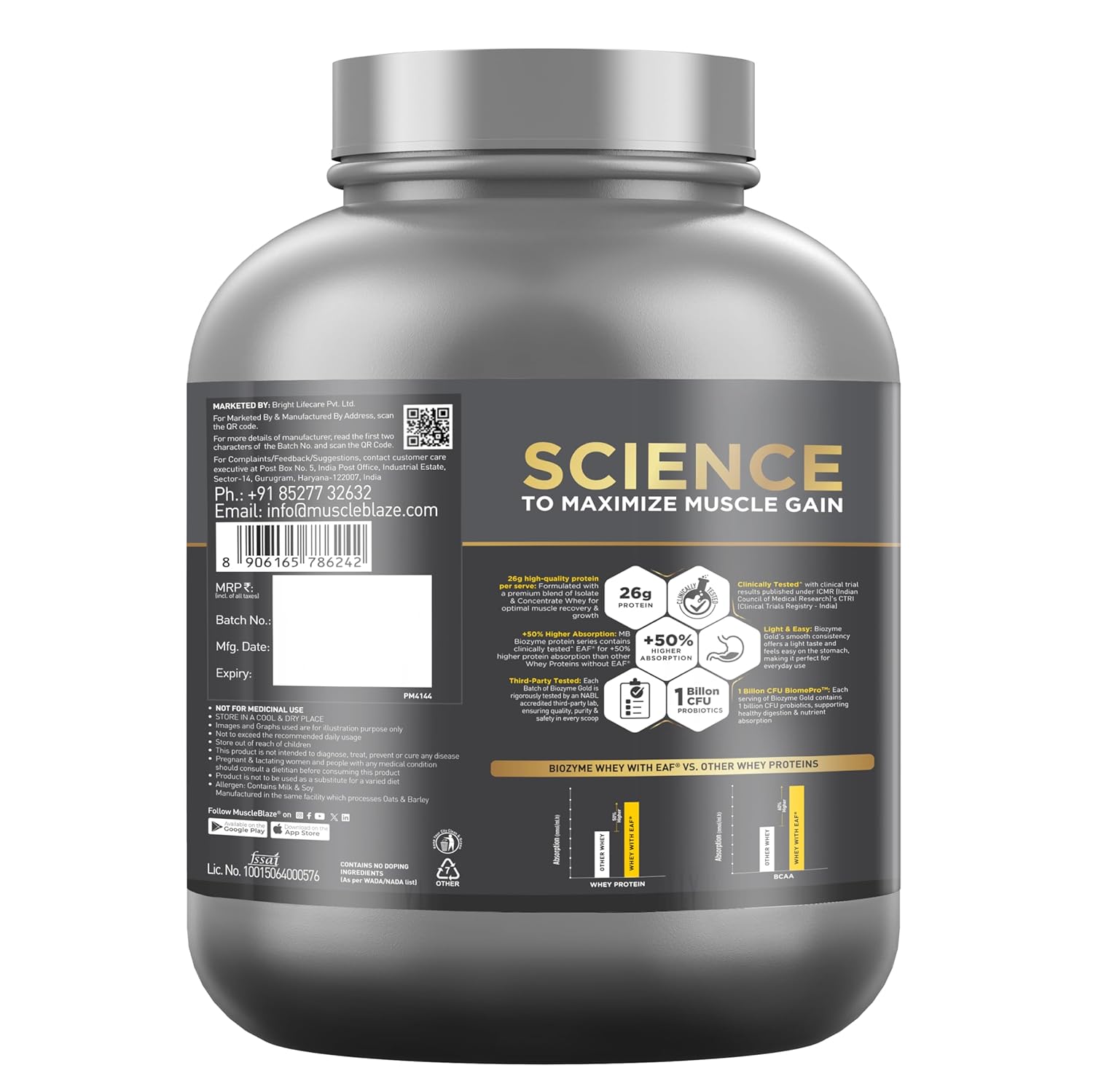 MUSCLEBLAZE BIOZYME GOLD WHEY PROTEIN DOUBLE RICH CHOCOLATE 2KG