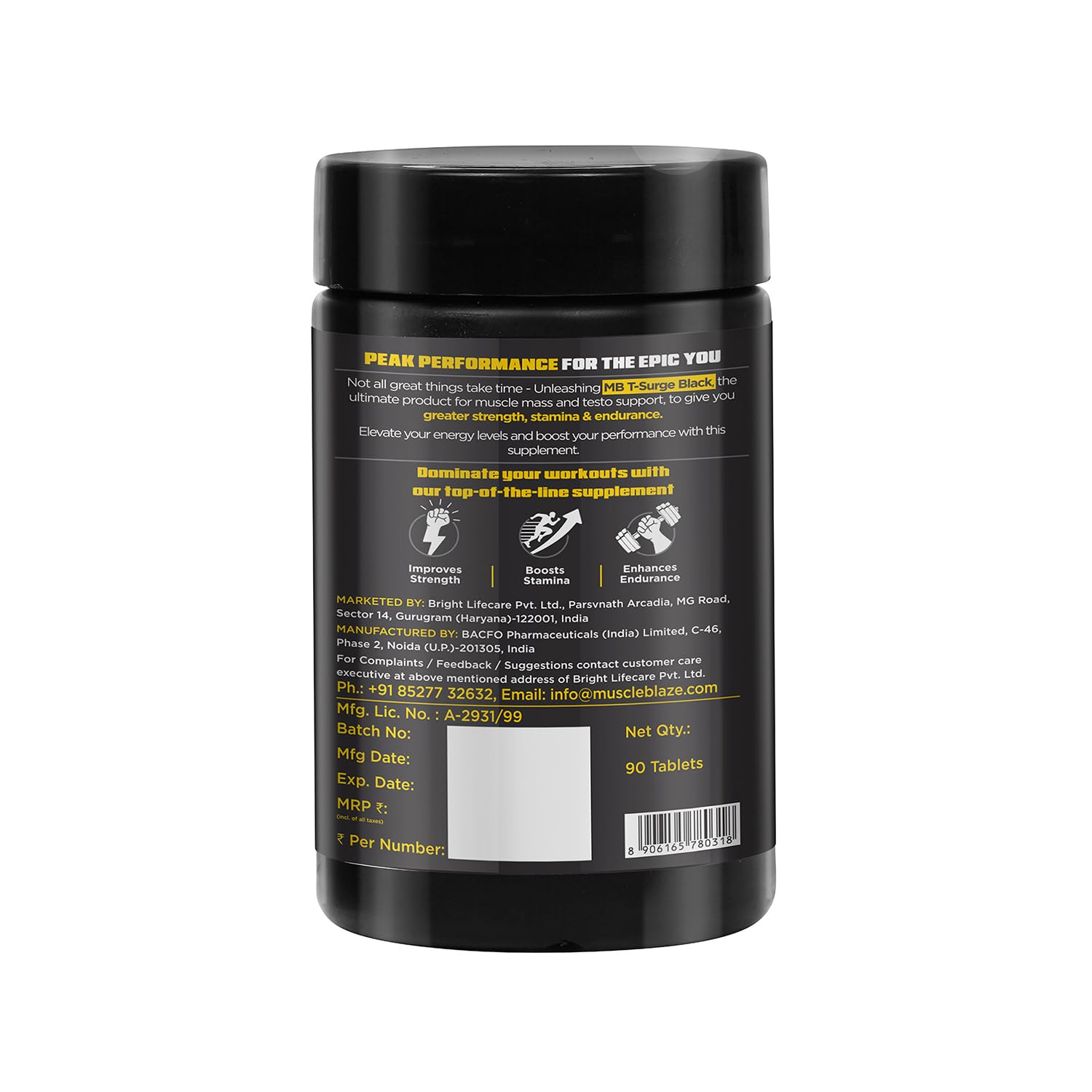MUSCLEBLAZE KOSHAVEDA T-SURGE BLACK 90 TABLETS