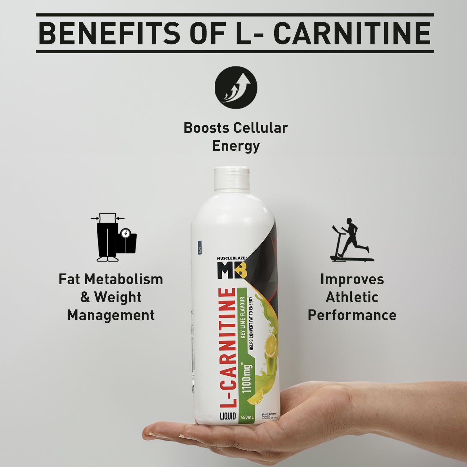MUSCLEBLAZE LIQUID L-CARNITINE 1100MG KEY LIME 450ML