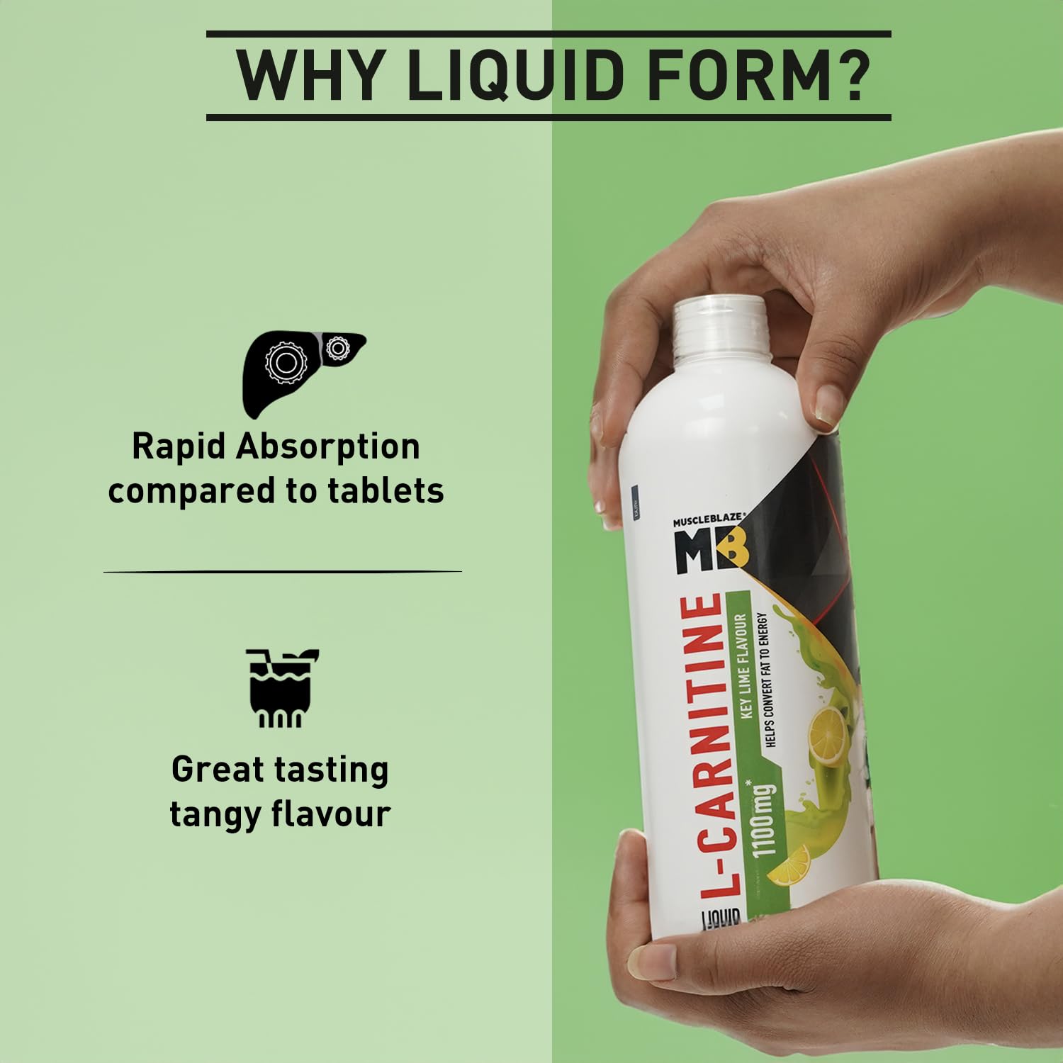 MUSCLEBLAZE LIQUID L-CARNITINE 1100MG KEY LIME 450ML