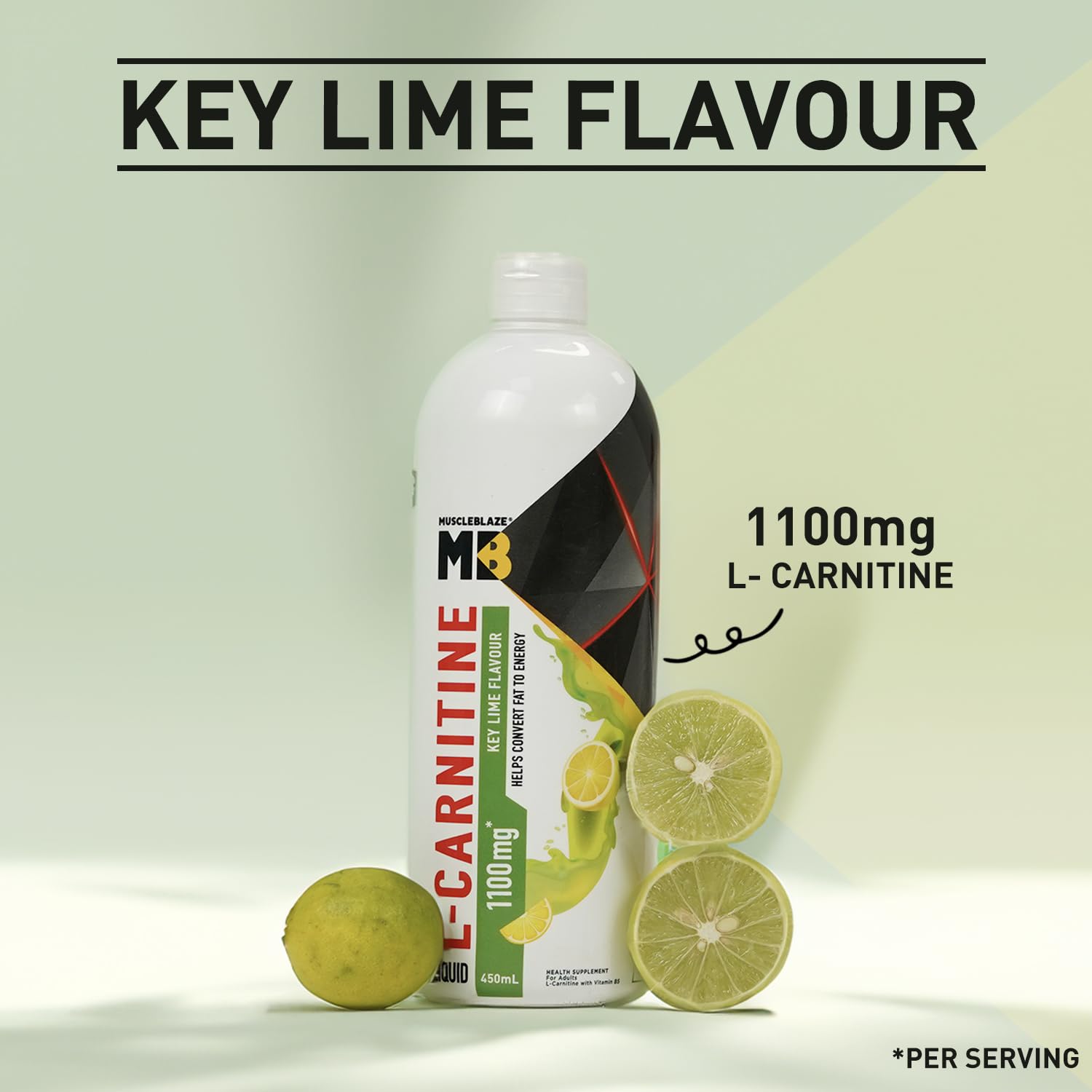 MUSCLEBLAZE LIQUID L-CARNITINE 1100MG KEY LIME 450ML