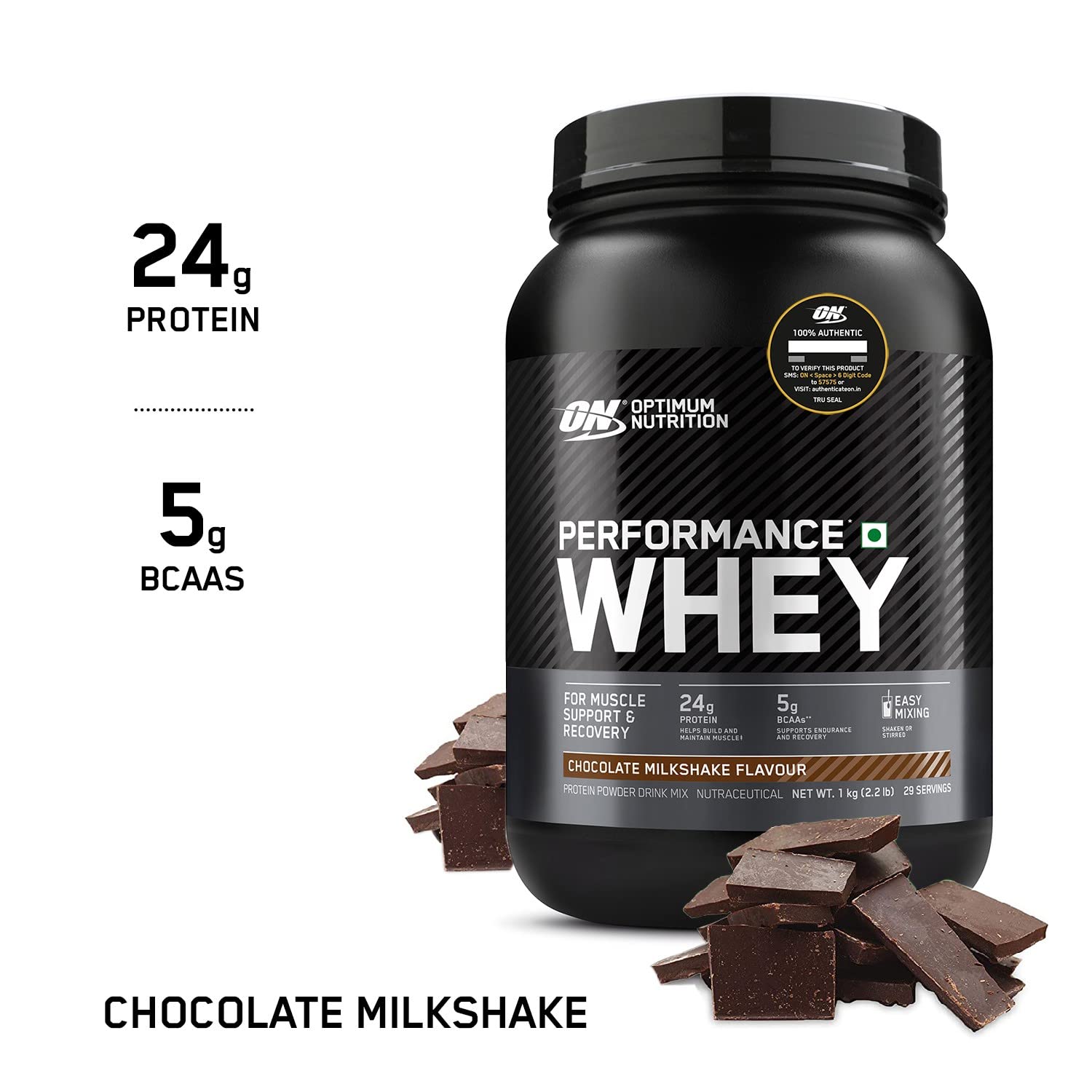 OPTIMUM NUTRITION PERFORMANCE WHEY PROTEIN POWDER CHOCOLATE MILKSHAKE 1KG