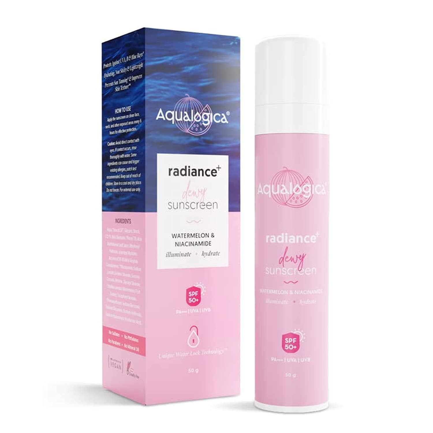 AQUALOGICA RADIANCE + DEWY SUNSCREEN GEL  SPF 50+ PA+++ 50GM