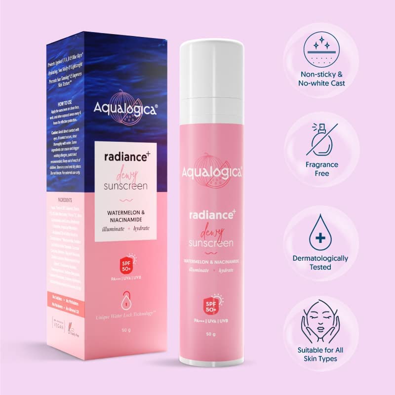 AQUALOGICA RADIANCE + DEWY SUNSCREEN GEL  SPF 50+ PA+++ 50GM