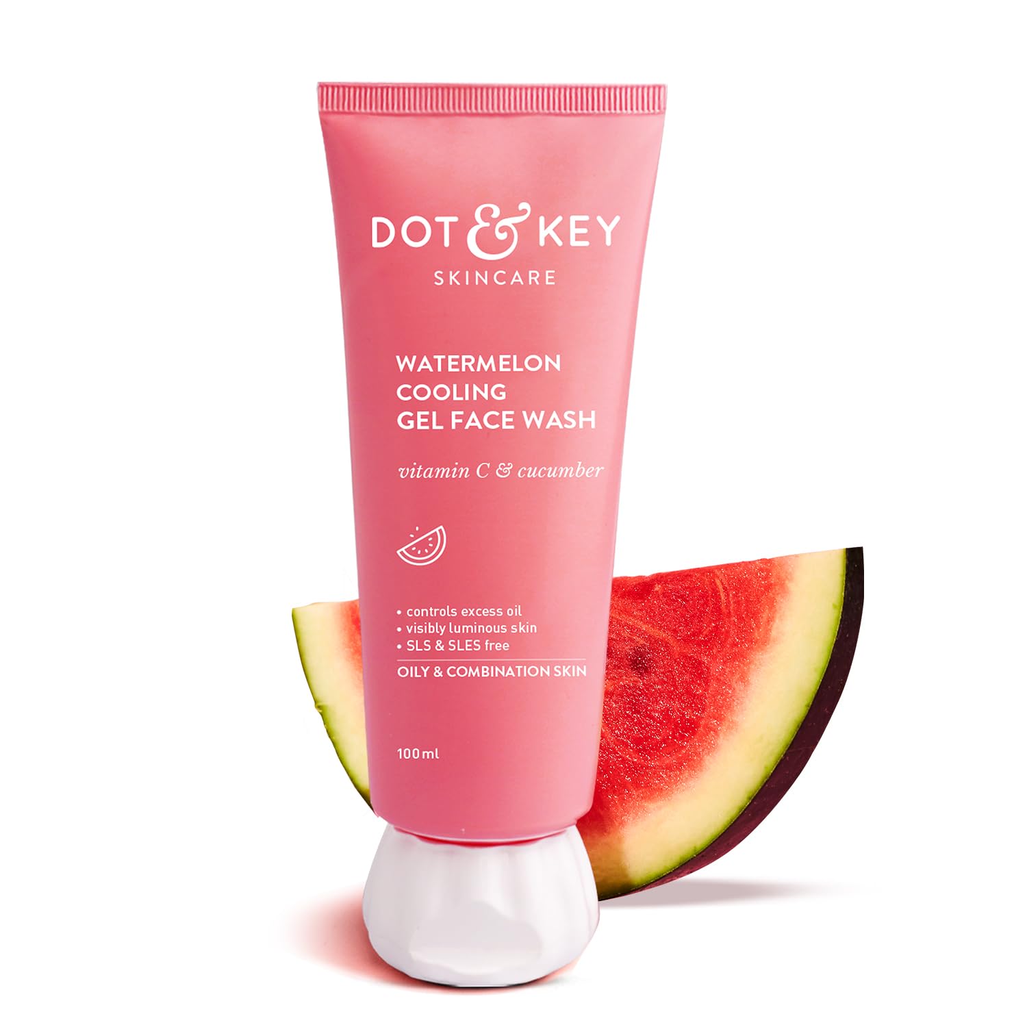 DOT & KEY WATERMELON COOLING GEL FACE WASH WITH VITAMIN C & CUCUMBER 100ML