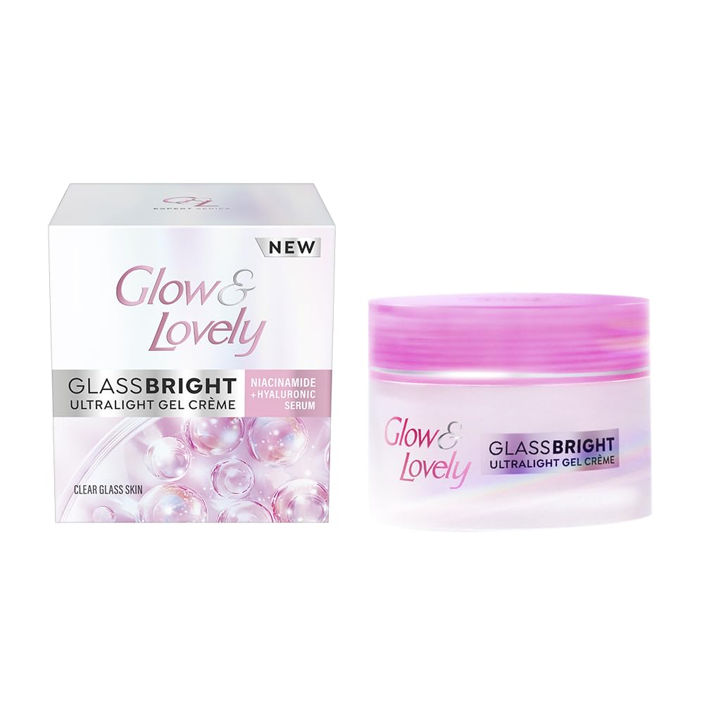 GLOW AND LOVELY GLASSBRIGHT ULTRALIGHT GEL CREAM WITH NIACINAMIDE, HYALURONIC SERUM 23GM