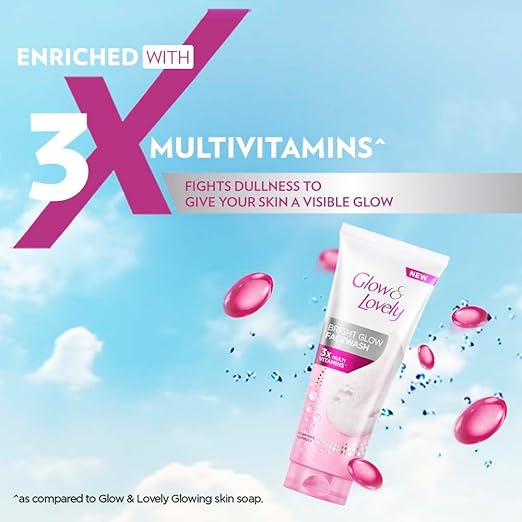 GLOW AND LOVELY BRIGHT GLOW FACE WASH 50GM