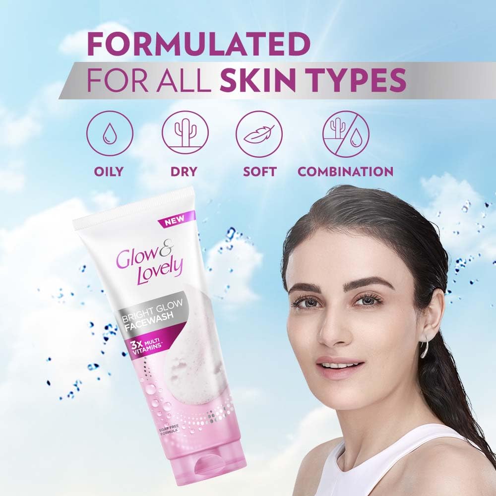GLOW AND LOVELY BRIGHT GLOW FACE WASH 50GM