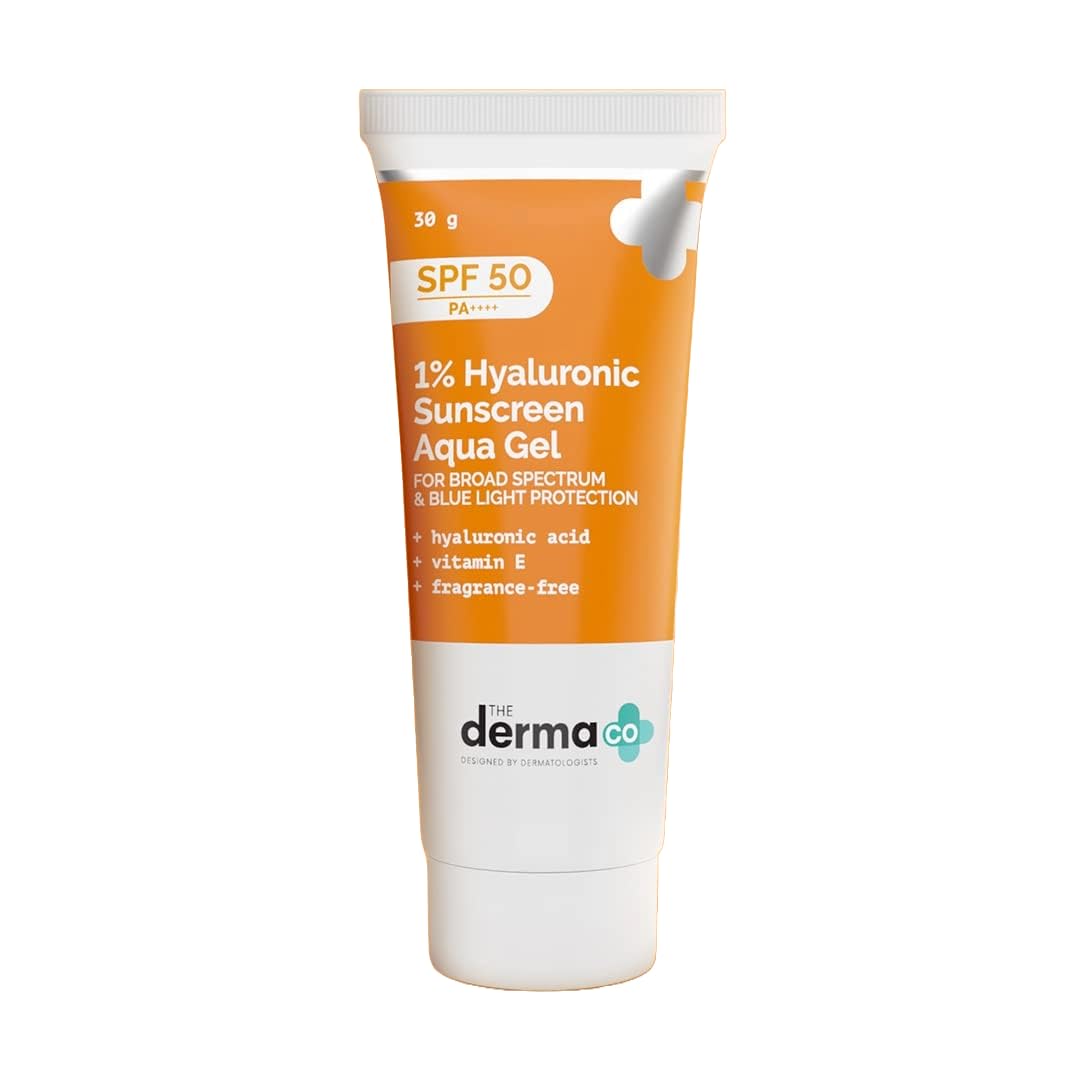 THE DERMA CO 1% HYALURONIC SUNSCREEN AQUA GEL SPF 50 PA++++ I FOR OILY, DRY, ACNE-PRONE SKIN 30GM