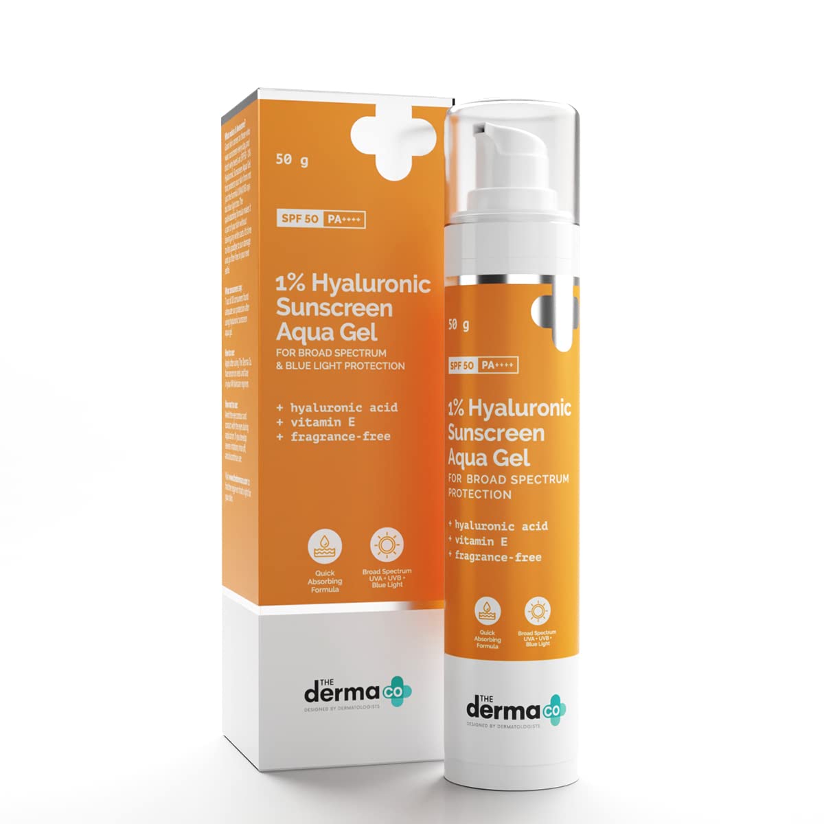 THE DERMA CO 1% HYALURONIC SUNSCREEN AQUA GEL SPF 50 PA++++ I FOR OILY, DRY, ACNE-PRONE SKIN 50GM