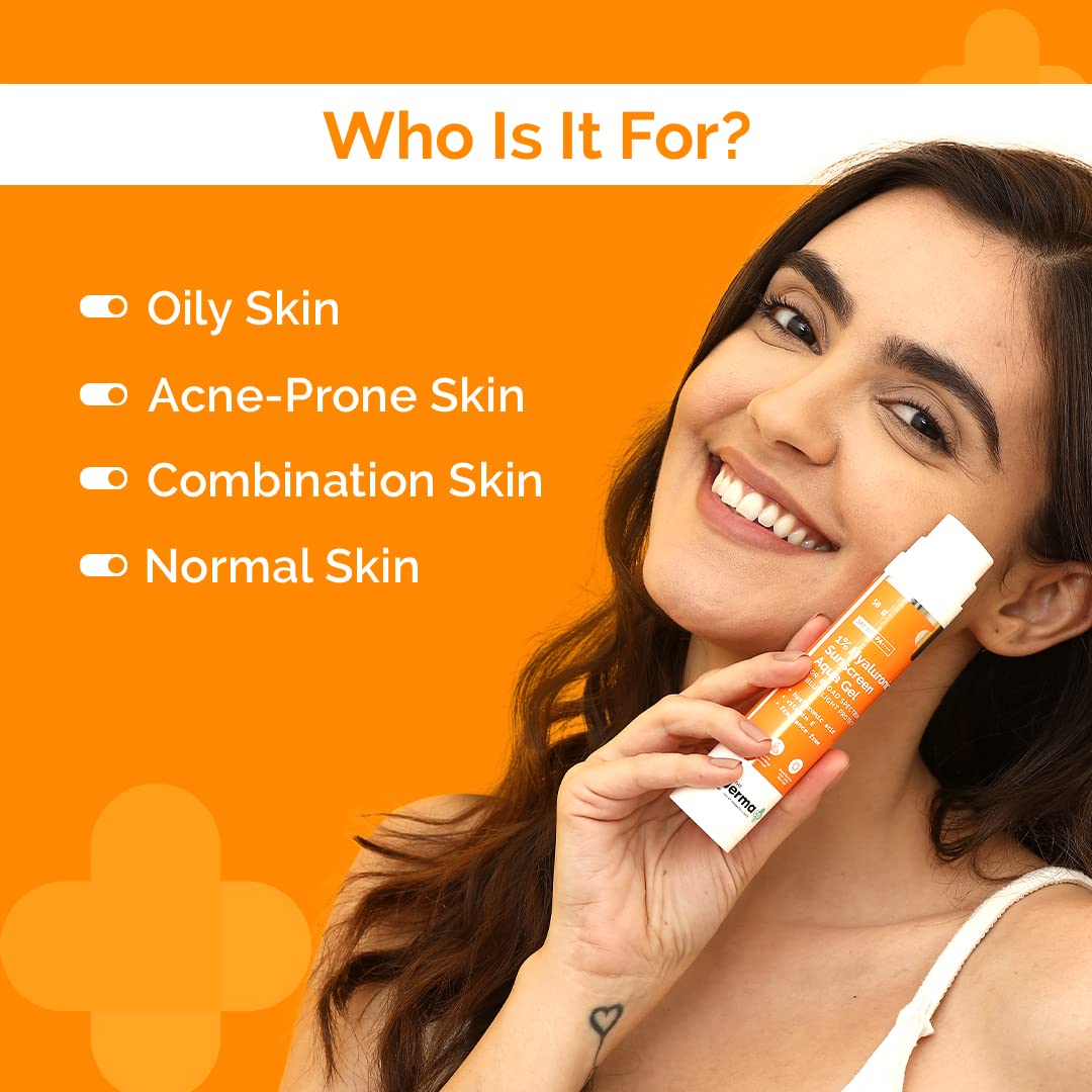 THE DERMA CO 1% HYALURONIC SUNSCREEN AQUA GEL SPF 50 PA++++ I FOR OILY, DRY, ACNE-PRONE SKIN 50GM