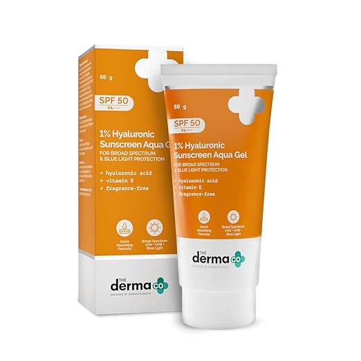 THE DERMA CO 1% HYALURONIC SUNSCREEN AQUA GEL SPF 50 PA++++ I FOR OILY, DRY, ACNE-PRONE SKIN 80GM