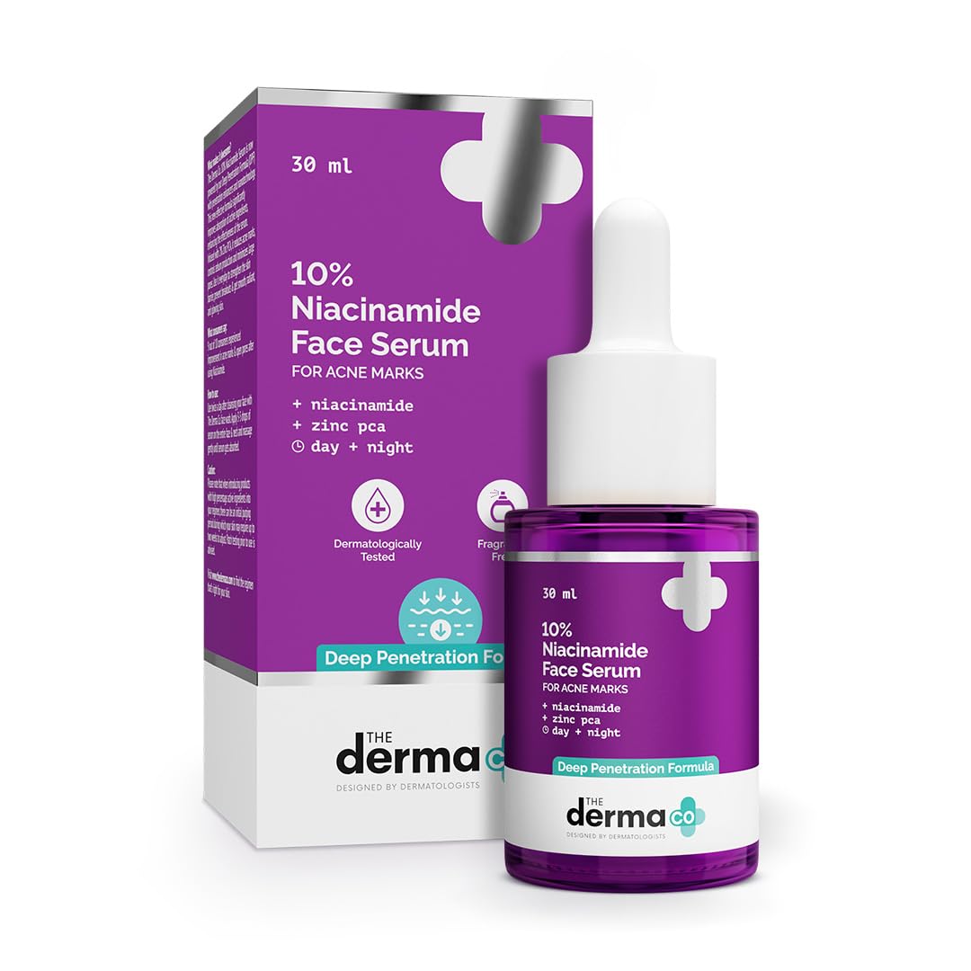 THE DERMA CO 10% NIACINAMIDE FACE SERUM WITH 2% ZINC FADES ACNE MARKS CONTROL OIL ON FACE 30ML