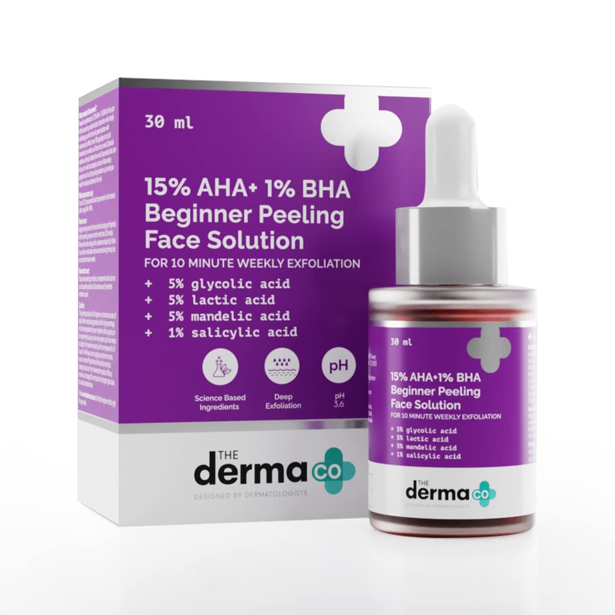 THE DERMA CO 15% AHA + 1% BHA BEGINNER REPAIRING FACE PEELING SOLUTION 30ML