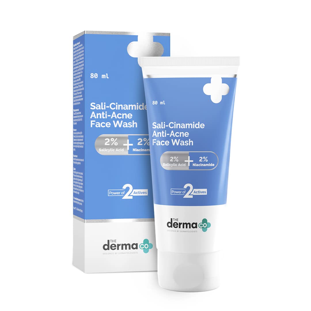 THE DERMA CO FACE WASH 2% SALICYLIC ACID AND NIACINAMIDE | SALI-CINAMIDE ANTI-ACNE FACE WASH - 80ML