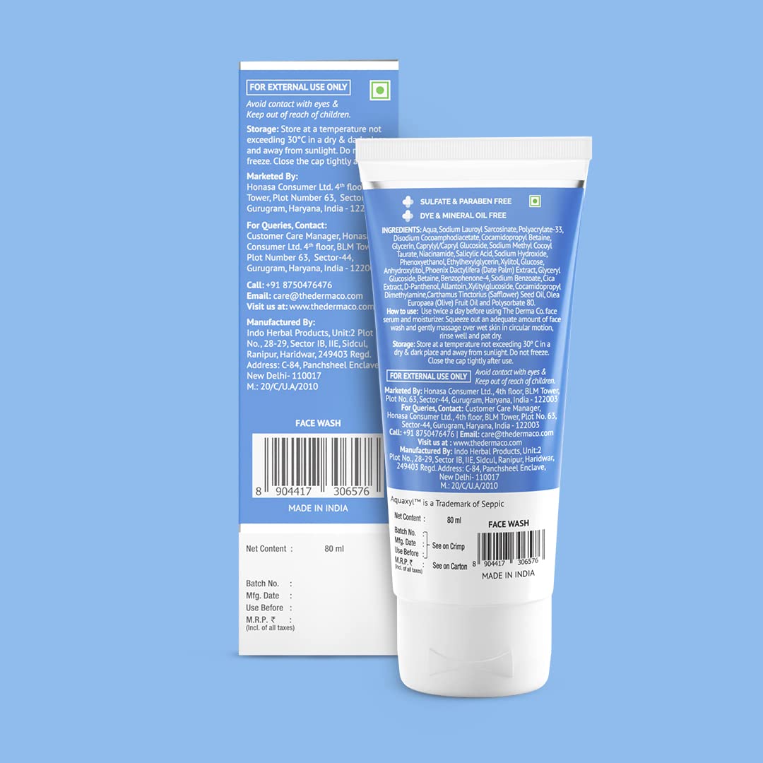 THE DERMA CO FACE WASH 2% SALICYLIC ACID AND NIACINAMIDE | SALI-CINAMIDE ANTI-ACNE FACE WASH - 80ML