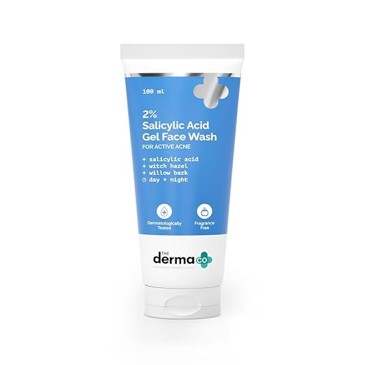 THE DERMA CO. 2% SALICYLIC ACID GEL FACE WASH FOR OILY SKIN WITH SALICYLIC ACID & WITCH HAZEL 100ML