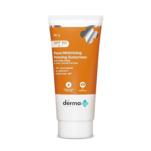 THE DERMA CO PORE MINIMIZING SUNSCREEN WITH SPF 50 & PA++++ WITH NIACINAMIDE 80GM