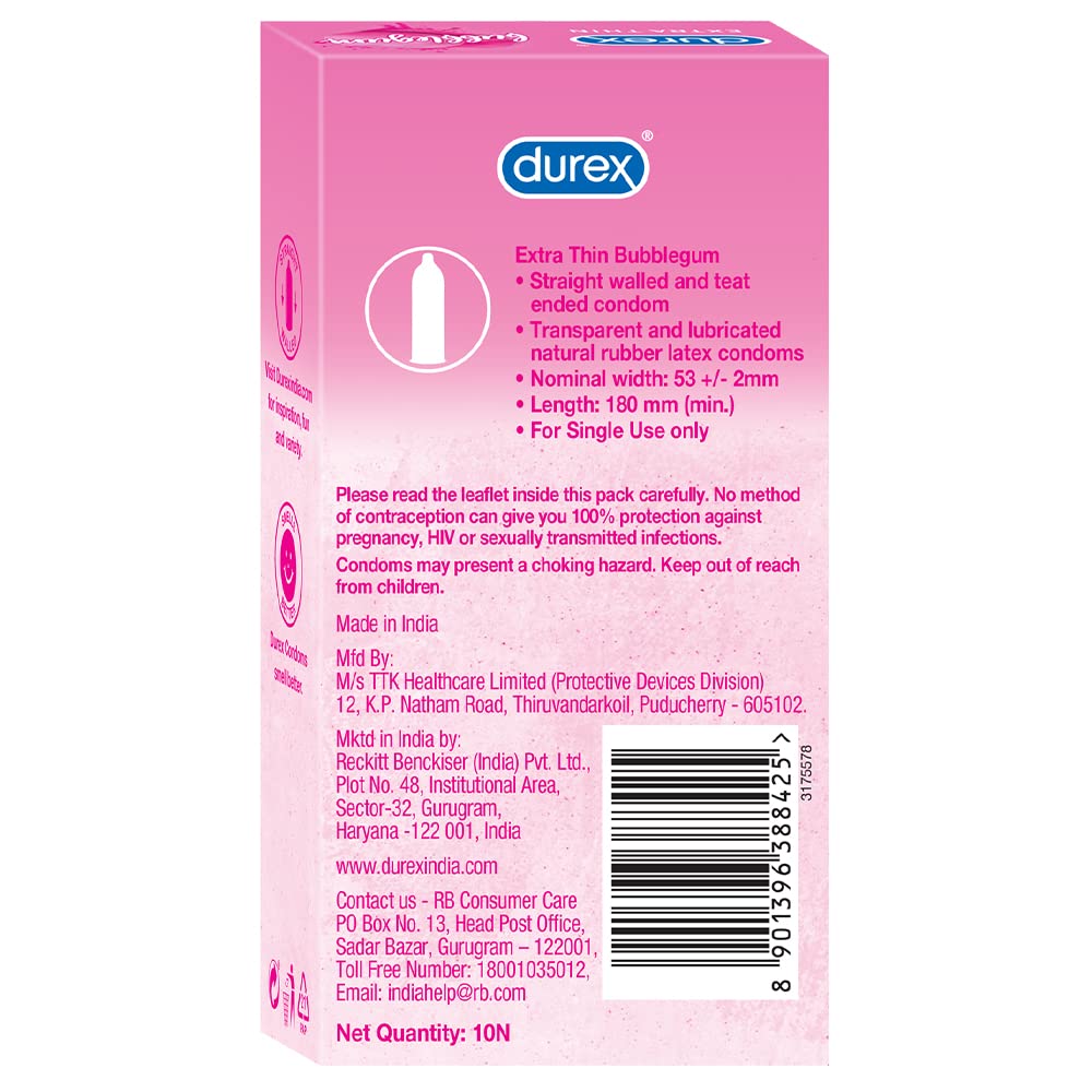 DUREX EXTRA THIN (BUBBLEGUM) 1X10
