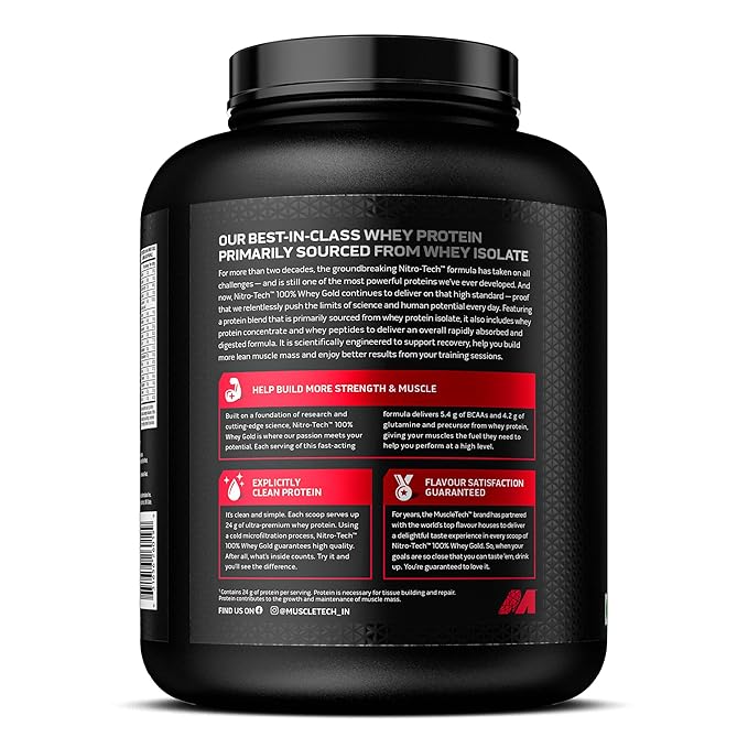 MUSCLETECH NITROTECH 100% WHEY GOLD, 1.81KG MANGO DELIGHT, PRIMARY SOURCE- WHEY PROTEIN ISOLATE