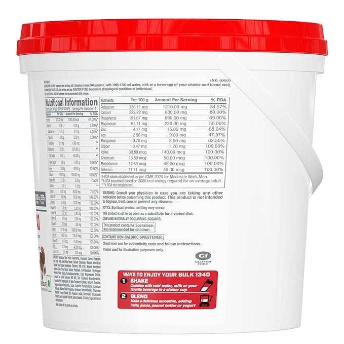 GNC PRO PERFORMANCE BULK 1340 MASS GAINER 50 GM PROTEIN DOUBLE CHOCOLATE 4KG
