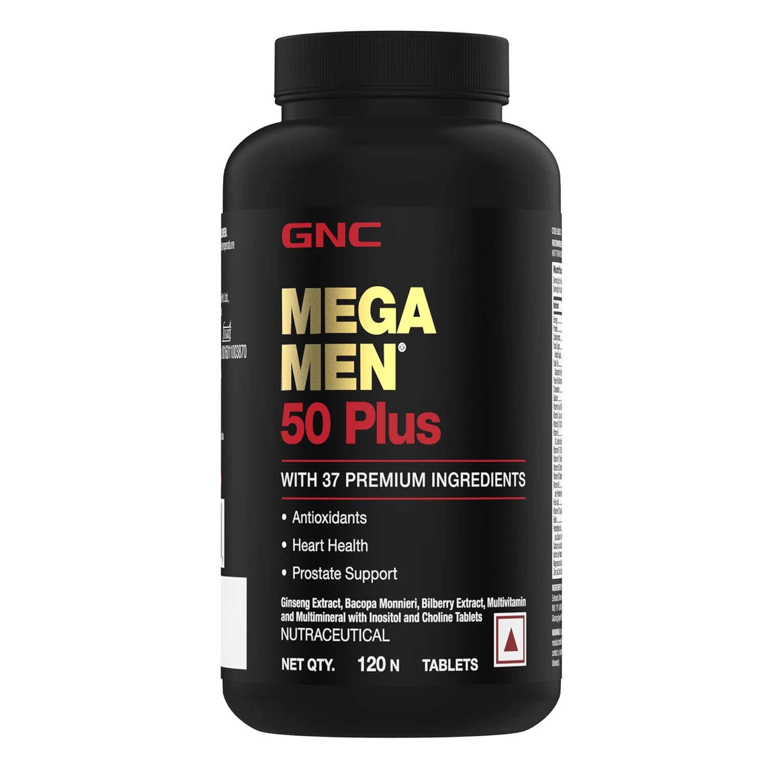 GNC MEGA MEN 50 PLUS MULTIVITAMIN 37 PREMIUM INGREDIENTS PROMOTES PROSTATE HEALTH 120 TABLETS