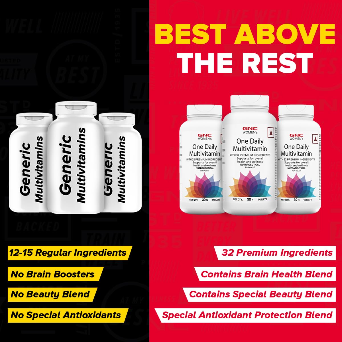 GNC WOMEN'S ONE DAILY MULTIVITAMIN WITH VITAMIN C, BIOTIN, COLLAGEN & ANTIOXIDANTS 30 TABLETS