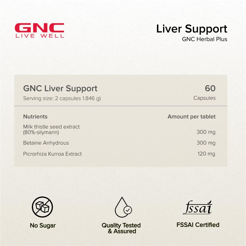 GNC HERBAL PLUS LIVER SUPPORT 60 CAPSULES