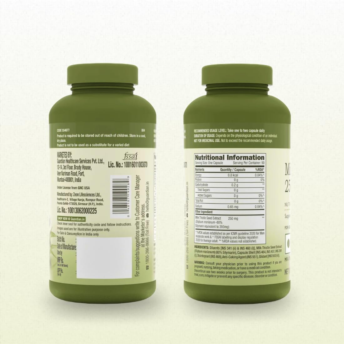 GNC MILK THISTLE 250MG WITH 80% SILYMARIN 90 VEG CAPSULES