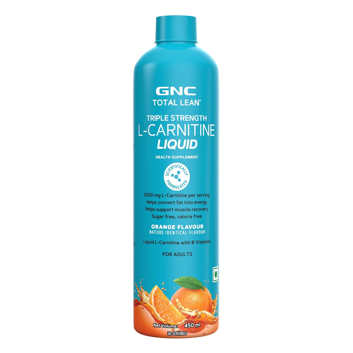 GNC LIQUID L-CARNITINE 3000MG CONVERTS FAT TO MUSCLE  FOR HEALTHY WEIGHT LOSS 450ML