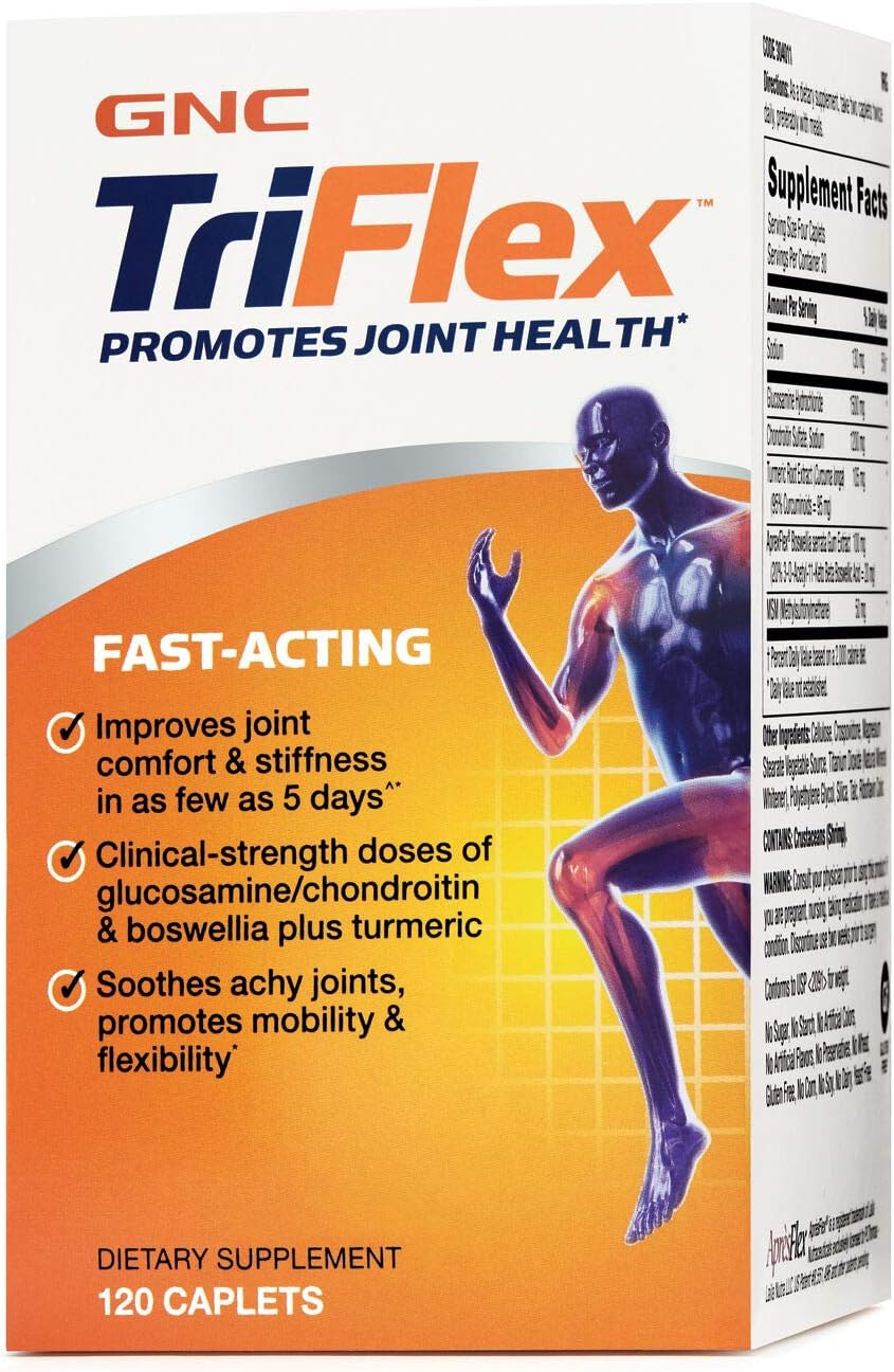GNC TRIFLEX FAST-ACTING WITH GLUCOSAMINE & BOSWELLIA FOR JOINTS MOBILITY & FLEXIBILITY 120 TABLETS