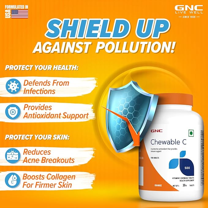 GNC VITAMIN C CHEWABLE TABLETS 500MG 30 TABLETS