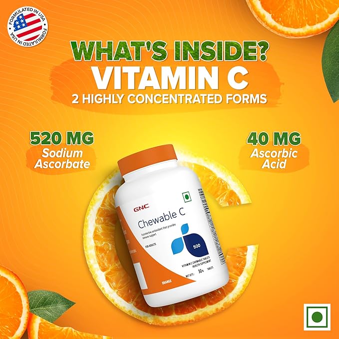 GNC VITAMIN C CHEWABLE TABLETS 500MG 30 TABLETS